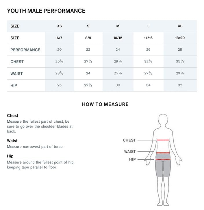 speedo girls size guide